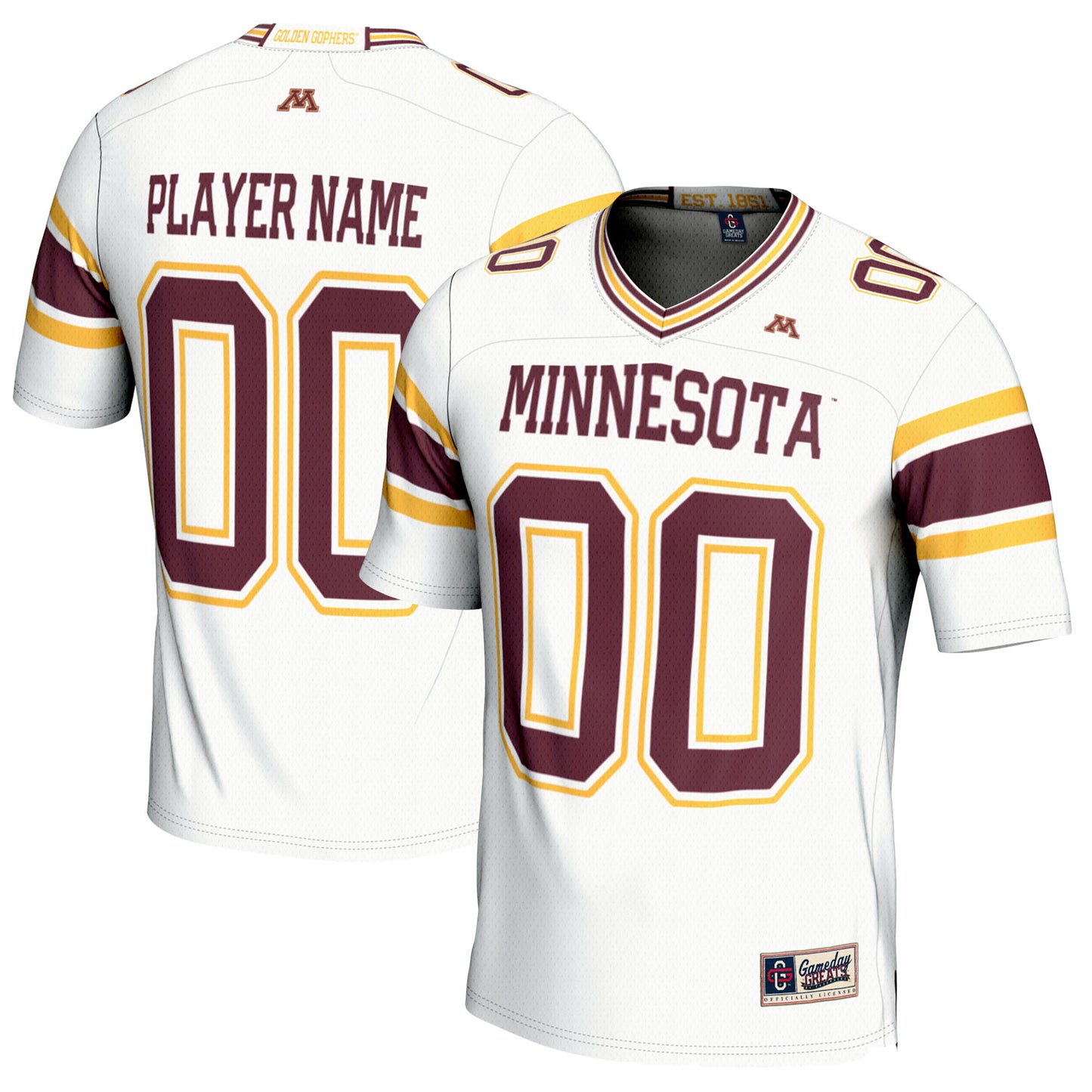 Youth GameDay Greats  White Minnesota Golden Gophers  NIL Pick-A-Player Football Jersey