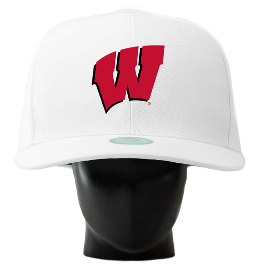 Unisex Noggin Boss  White Wisconsin Badgers Oversized Hat