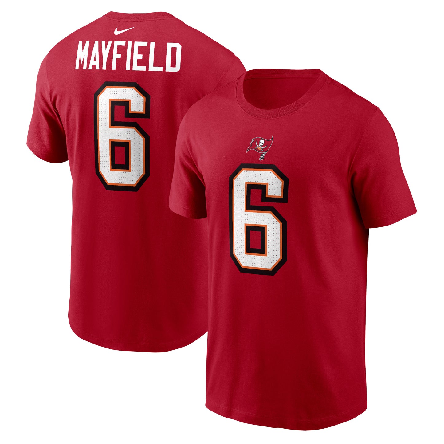 Men's Nike Baker Mayfield Red Tampa Bay Buccaneers Player Name & Number T-Shirt