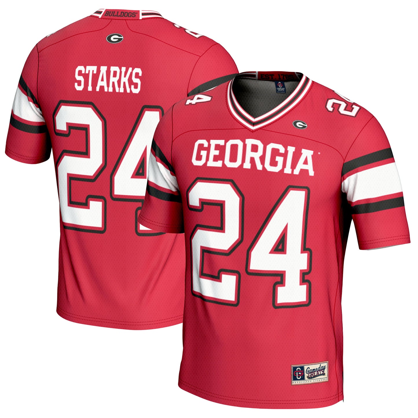 Men's GameDay Greats Malaki Starks Red Georgia Bulldogs NIL Player Football Jersey