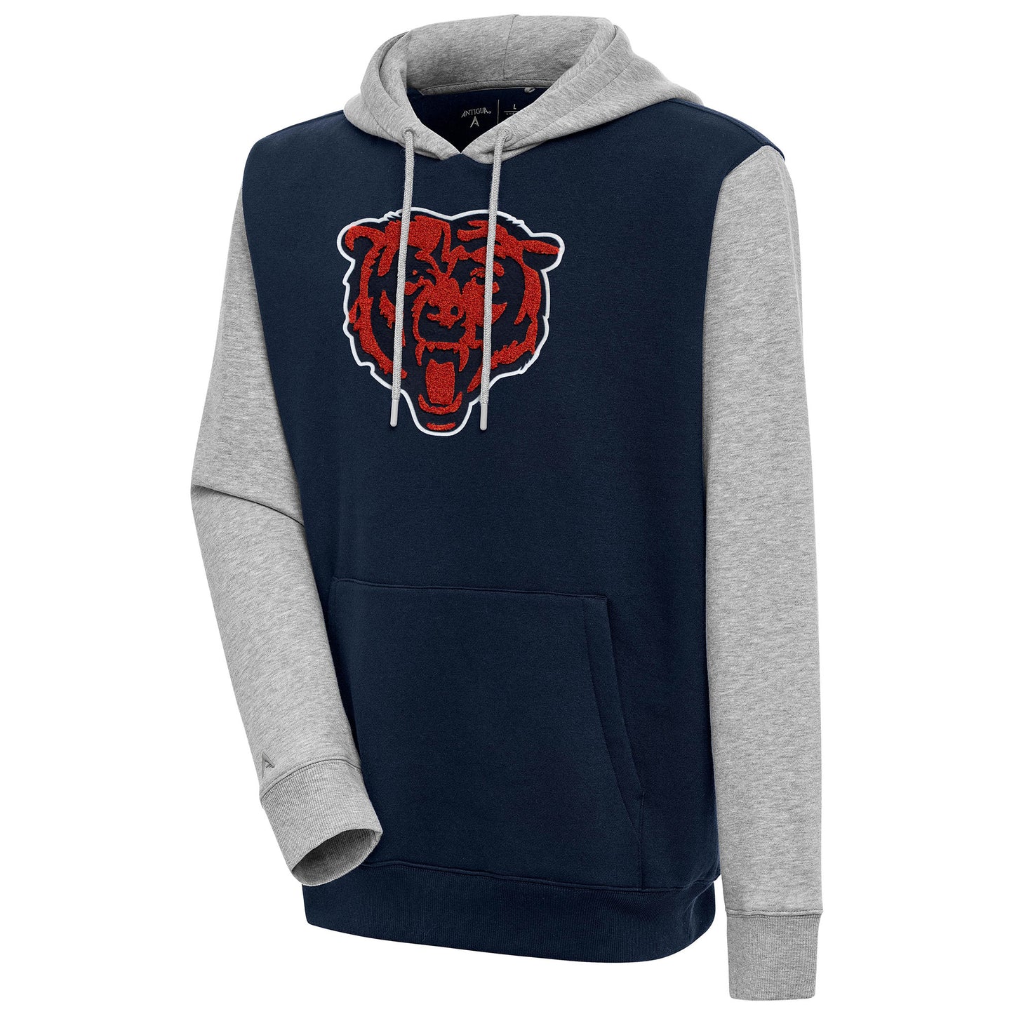 Men's Antigua  Navy Chicago Bears Victory CB Chenille Pullover Hoodie