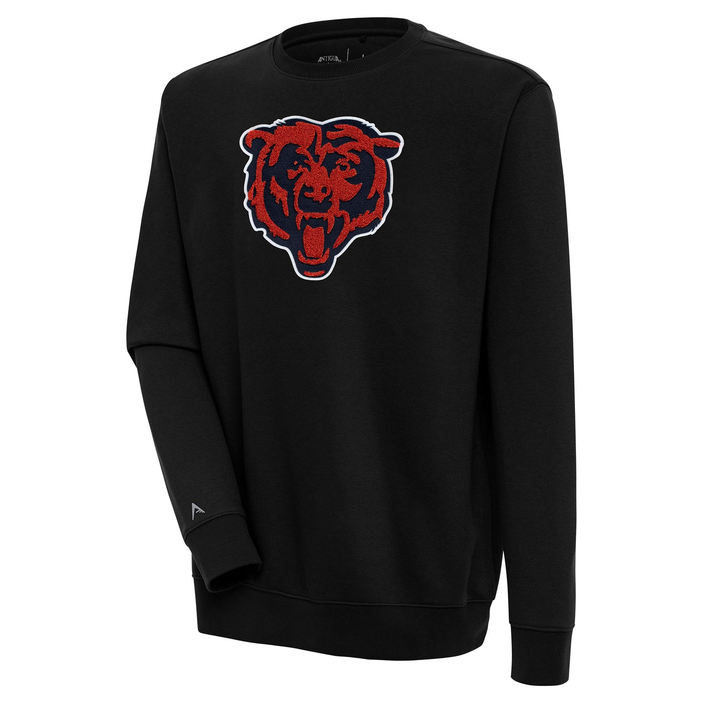 Men's Antigua  Black Chicago Bears Victory Crewneck Pullover Sweatshirt