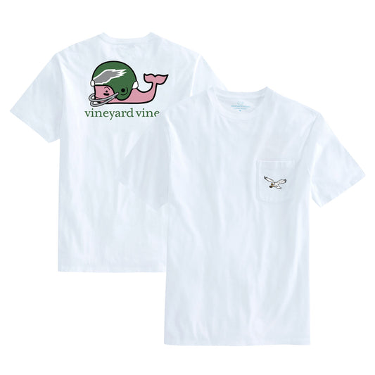 Men's Vineyard Vines White Philadelphia Eagles Big & Tall Gridiron Classics Throwback Helmet T-Shirt