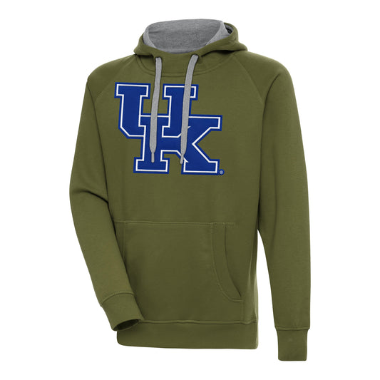 Men's Antigua Olive Kentucky Wildcats Victory Pullover Hoodie