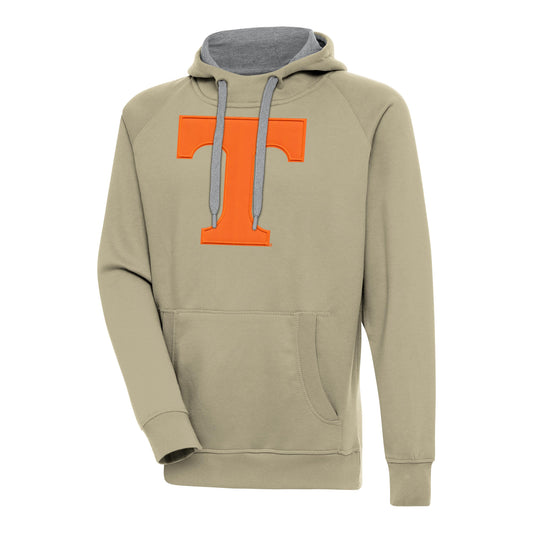 Men's Antigua Khaki Tennessee Volunteers Victory Pullover Hoodie