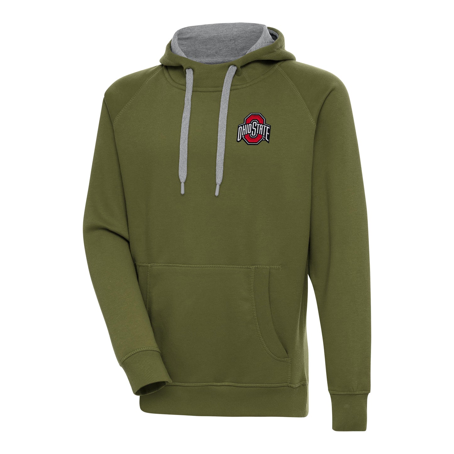 Men's Antigua Olive Ohio State Buckeyes Victory Pullover Hoodie