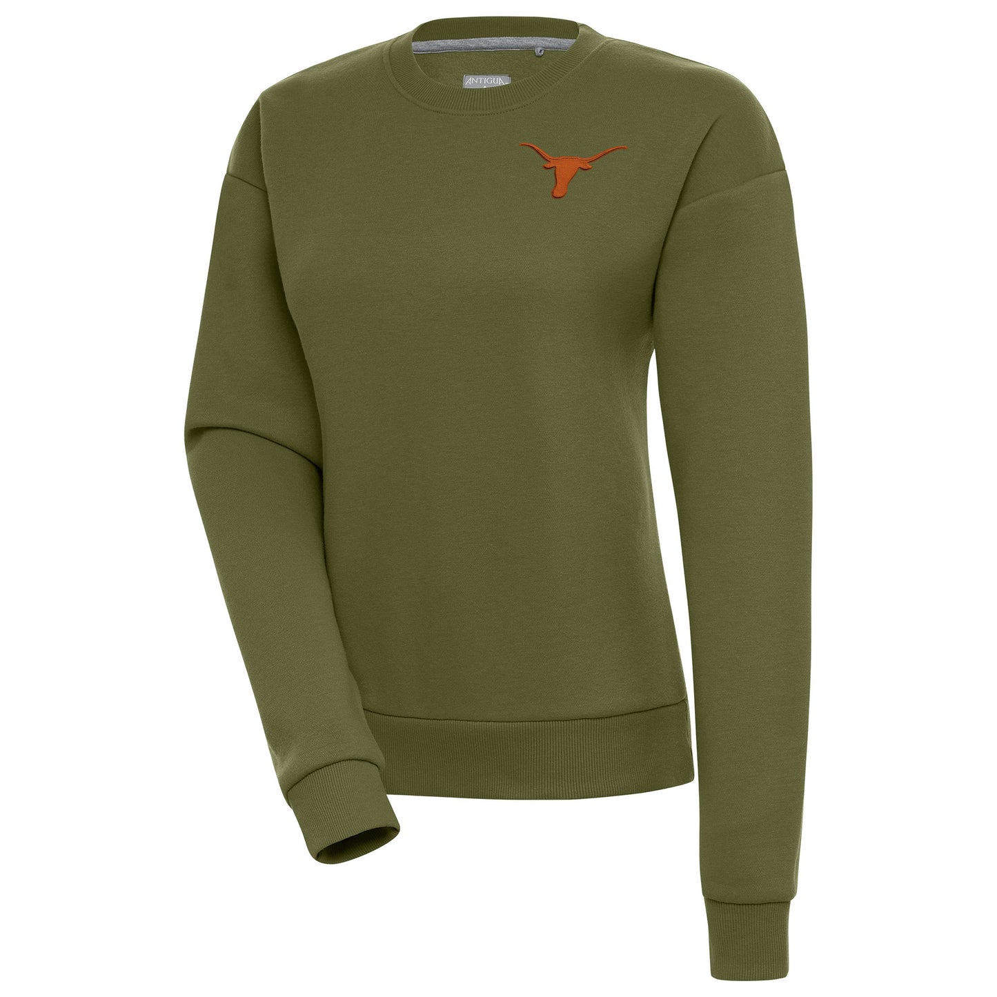 Women's Antigua  Olive Texas Longhorns Victory Pullover Sweatshirt