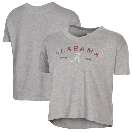 Women's Alternative Apparel  Gray Alabama Crimson Tide Retro Jersey Headliner Cropped T-Shirt