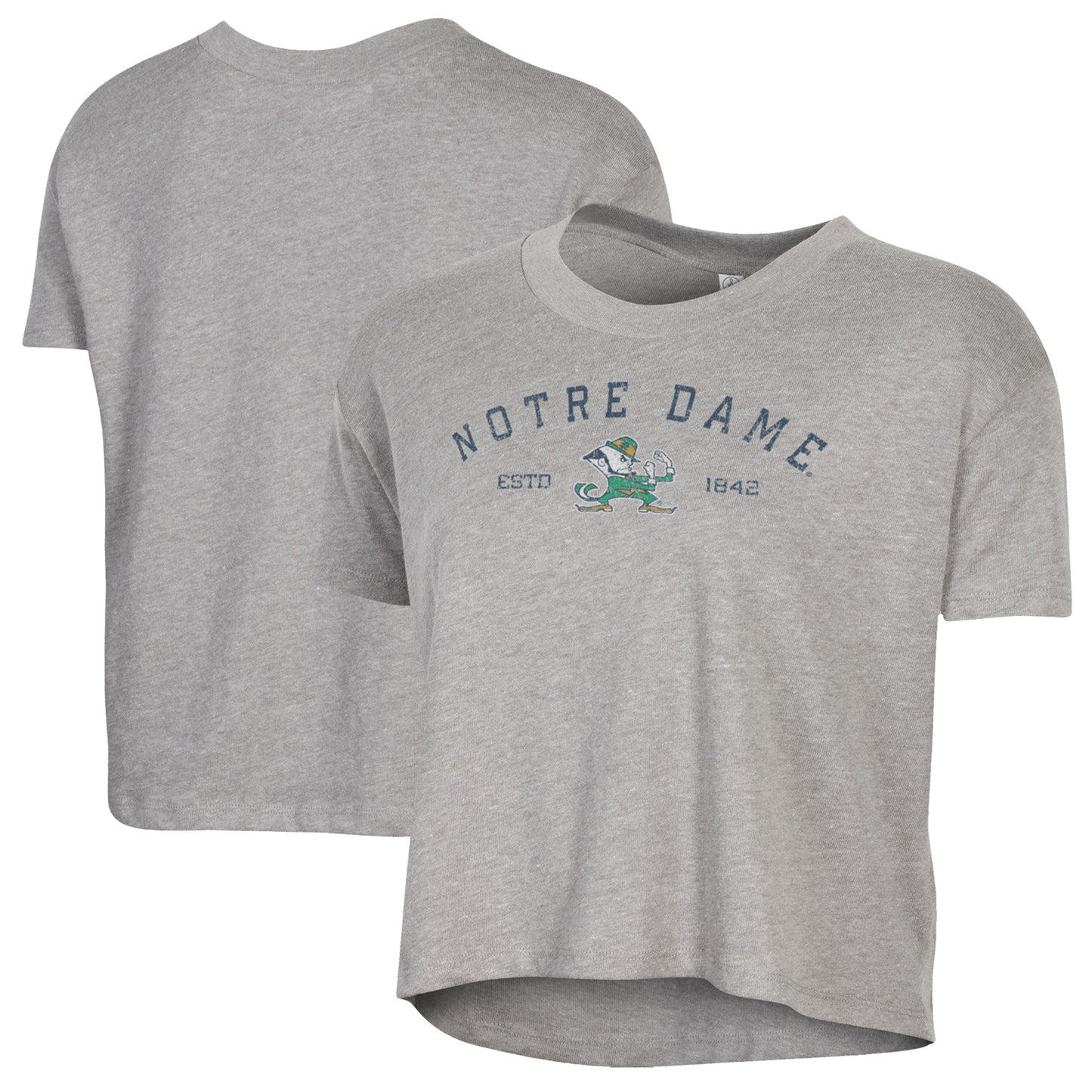 Women's Alternative Apparel  Gray Notre Dame Fighting Irish Retro Jersey Headliner Cropped T-Shirt