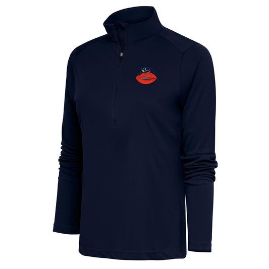 Women's Antigua Navy Chicago Bears Throwback Logo Tribute Half-Zip Pullover Top