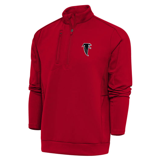 Men's Antigua Red Atlanta Falcons Throwback Logo Generation Quarter-Zip Pullover Top