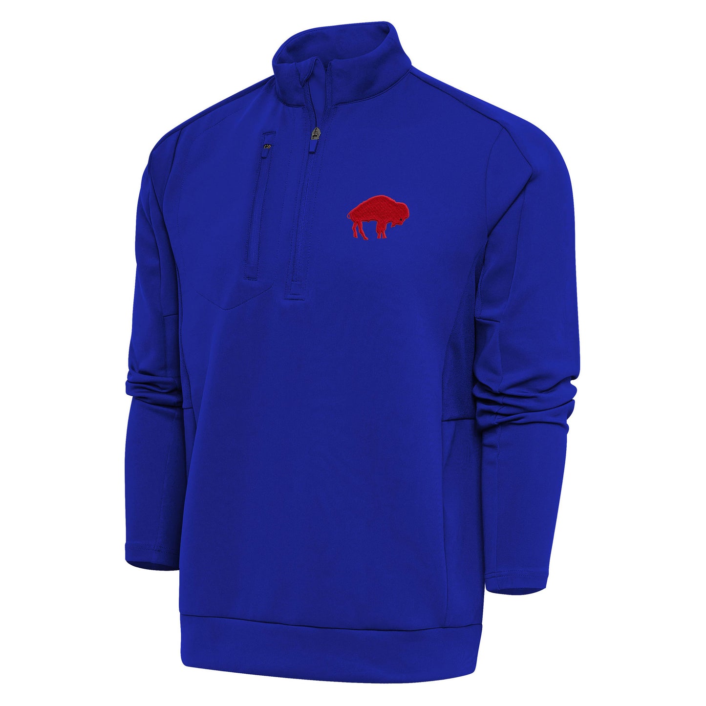 Men's Antigua Royal Buffalo Bills Throwback Logo Generation Quarter-Zip Pullover Top