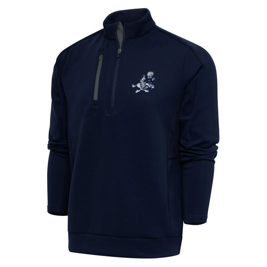 Men's Antigua Navy Dallas Cowboys Throwback Logo Generation Quarter-Zip Pullover Top