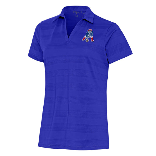 Women's Antigua Royal New England Patriots Throwback Logo Compass Polo