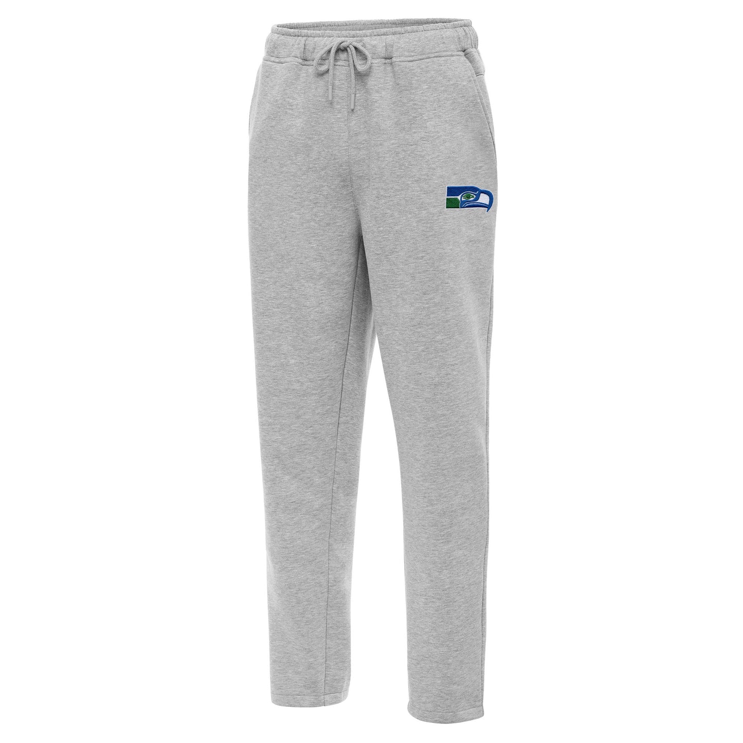 Men's Antigua Heather Gray Seattle Seahawks Throwback Logo Victory Sweatpants