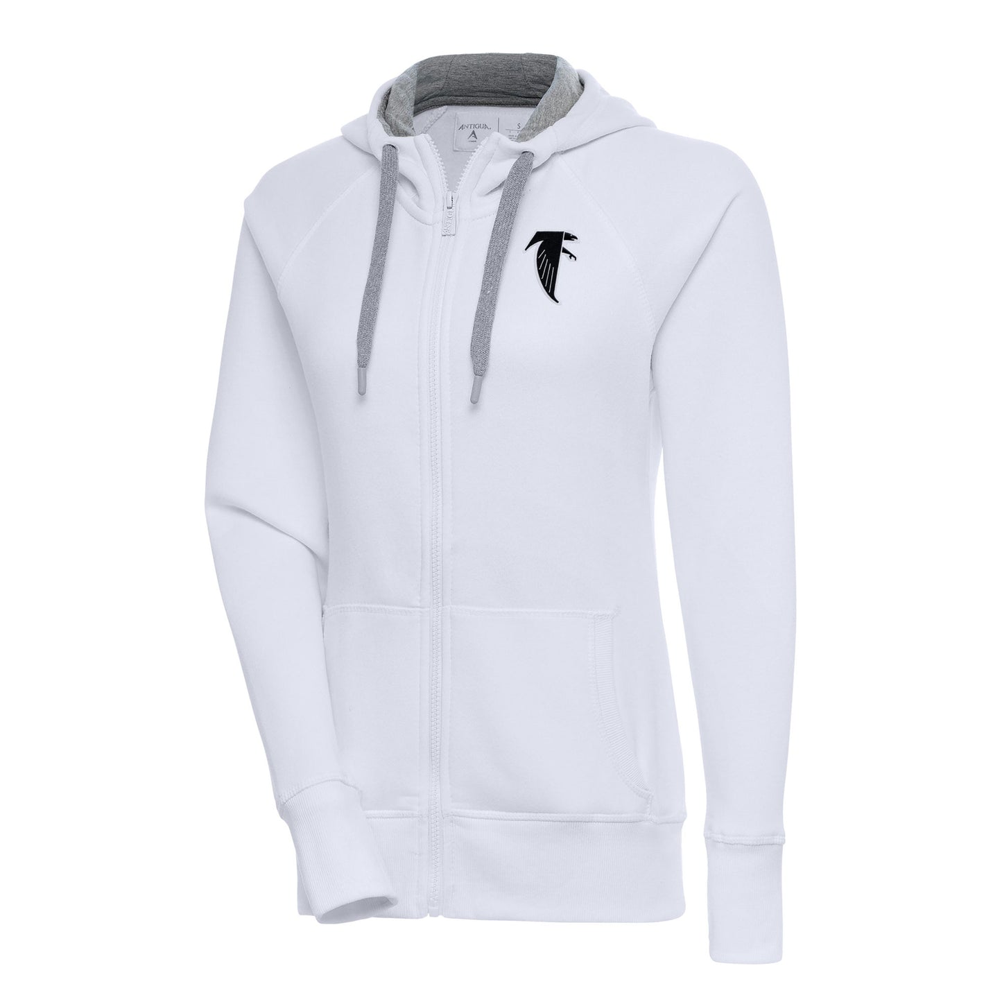 Women's Antigua White Atlanta Falcons Throwback Logo Victory Full-Zip Hoodie