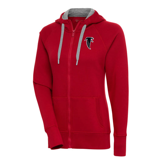 Women's Antigua Red Atlanta Falcons Throwback Logo Victory Full-Zip Hoodie