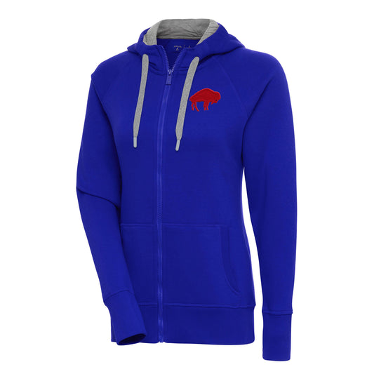 Women's Antigua Royal Buffalo Bills Throwback Logo Victory Full-Zip Hoodie