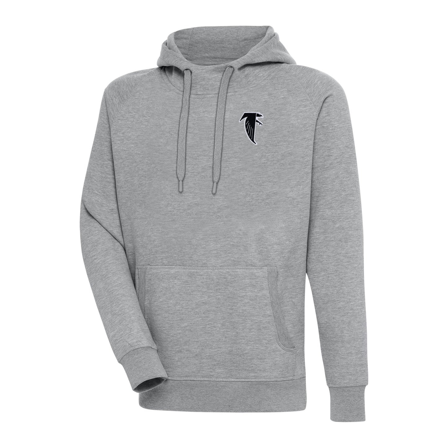 Men's Antigua Heather Gray Atlanta Falcons Throwback Logo Victory Pullover Hoodie