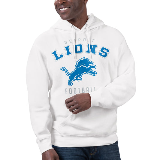 Unisex Starter White Detroit Lions Logo Graphic Pullover Hoodie