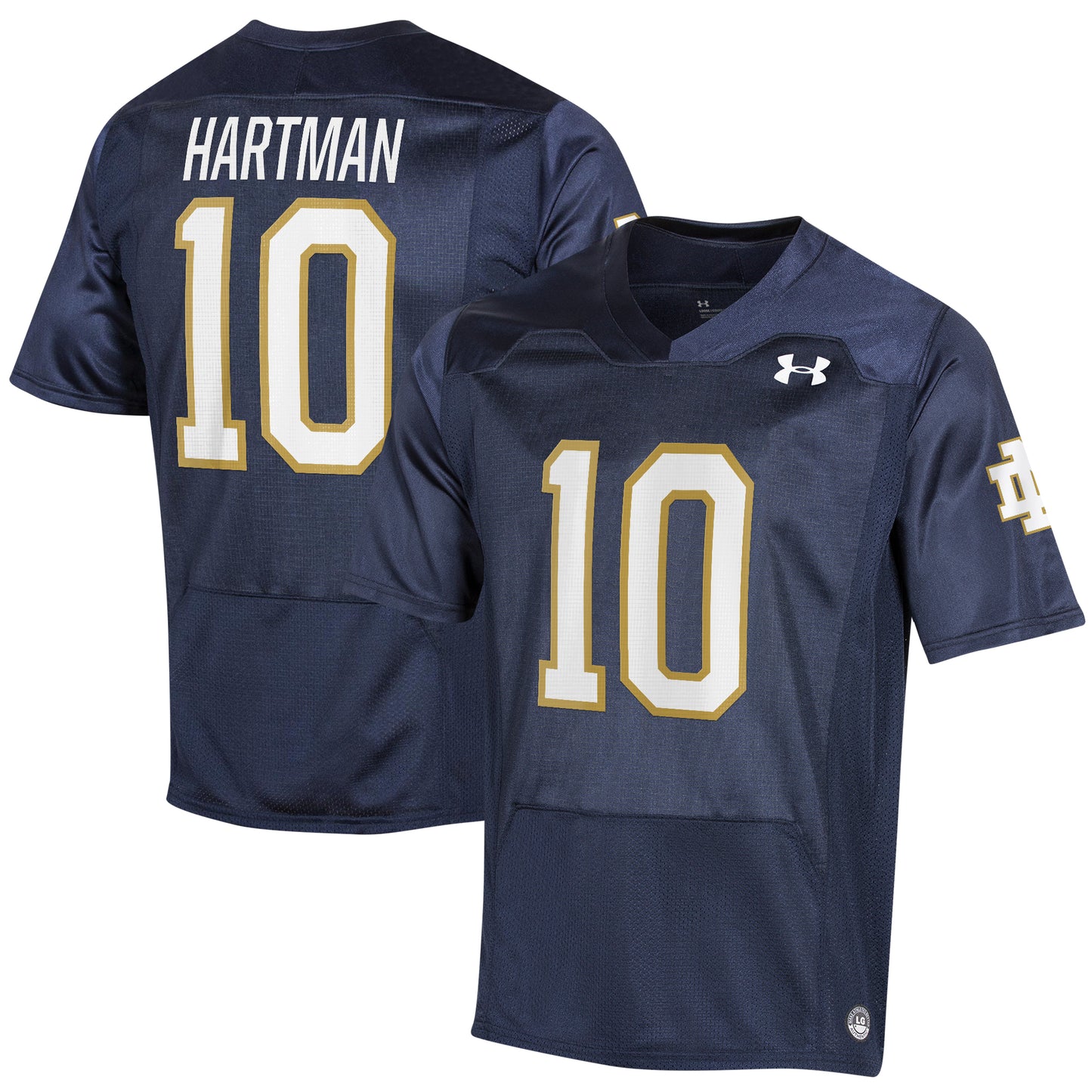 Men's Under Armour Sam Hartman Navy Notre Dame Fighting Irish Replica Jersey