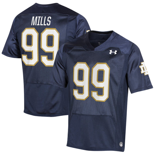 Men's Under Armour Rylie Mills Navy Notre Dame Fighting Irish Replica Jersey