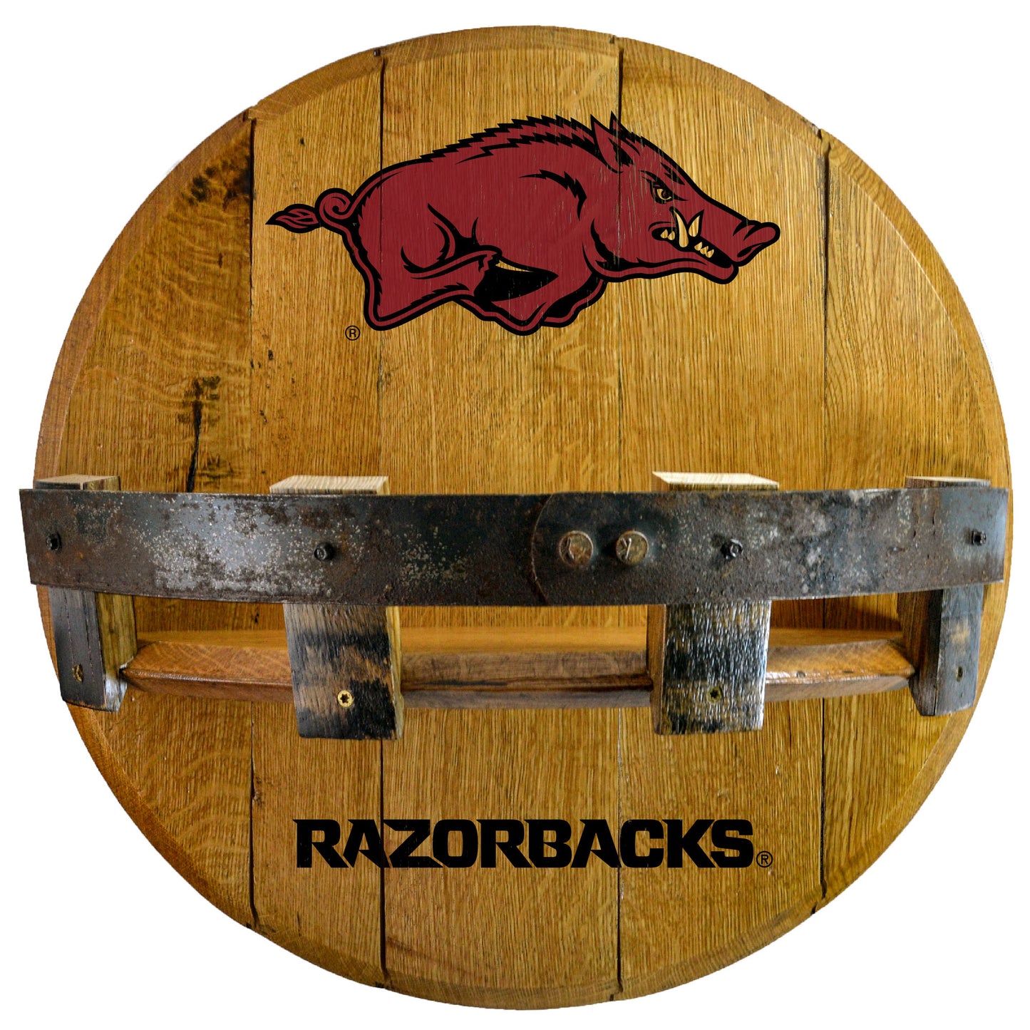 Arkansas Razorbacks Reclaimed 22" Oak Bar Shelf