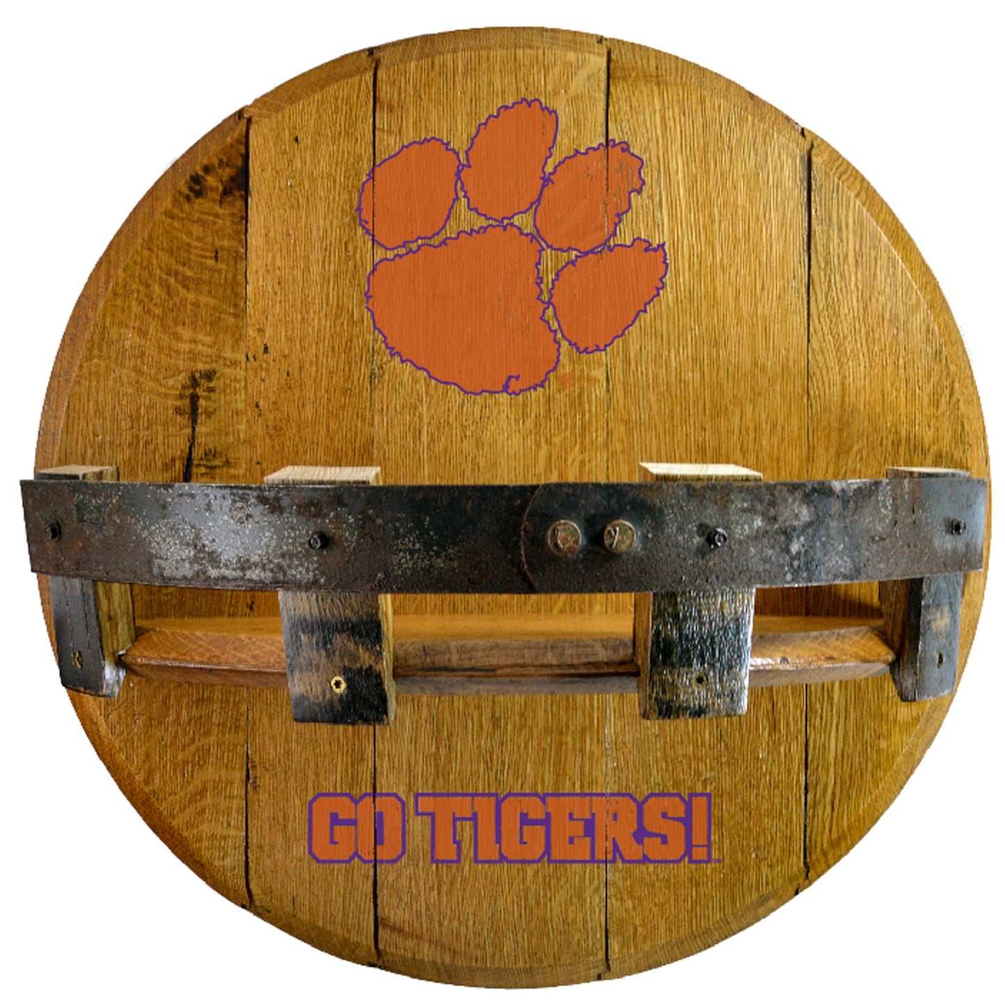 Clemson Tigers Reclaimed 22" Oak Bar Shelf