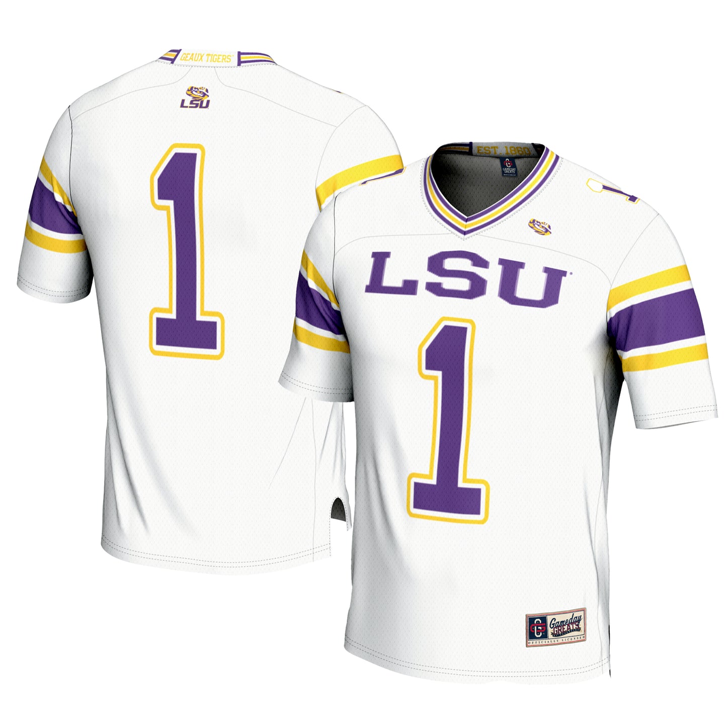 Men's GameDay Greats #1 White LSU Tigers Football Jersey