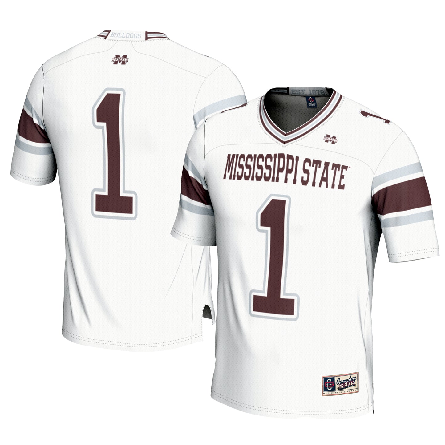 Men's GameDay Greats #1 White Mississippi State Bulldogs Football Jersey