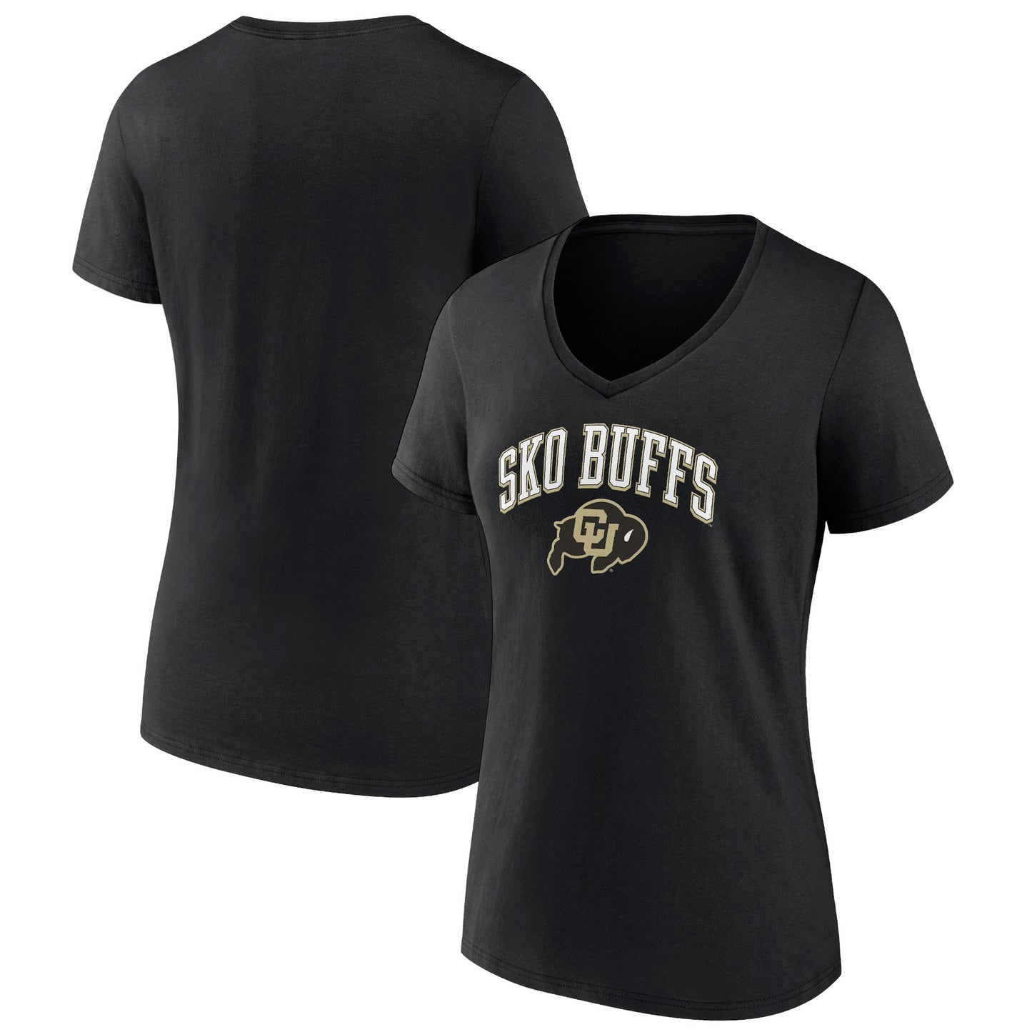 Women's Fanatics Black Colorado Buffaloes Sko Buffs V-Neck T-Shirt