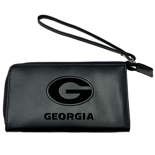 Black Georgia Bulldogs Cell Phone Wristlet Wallet