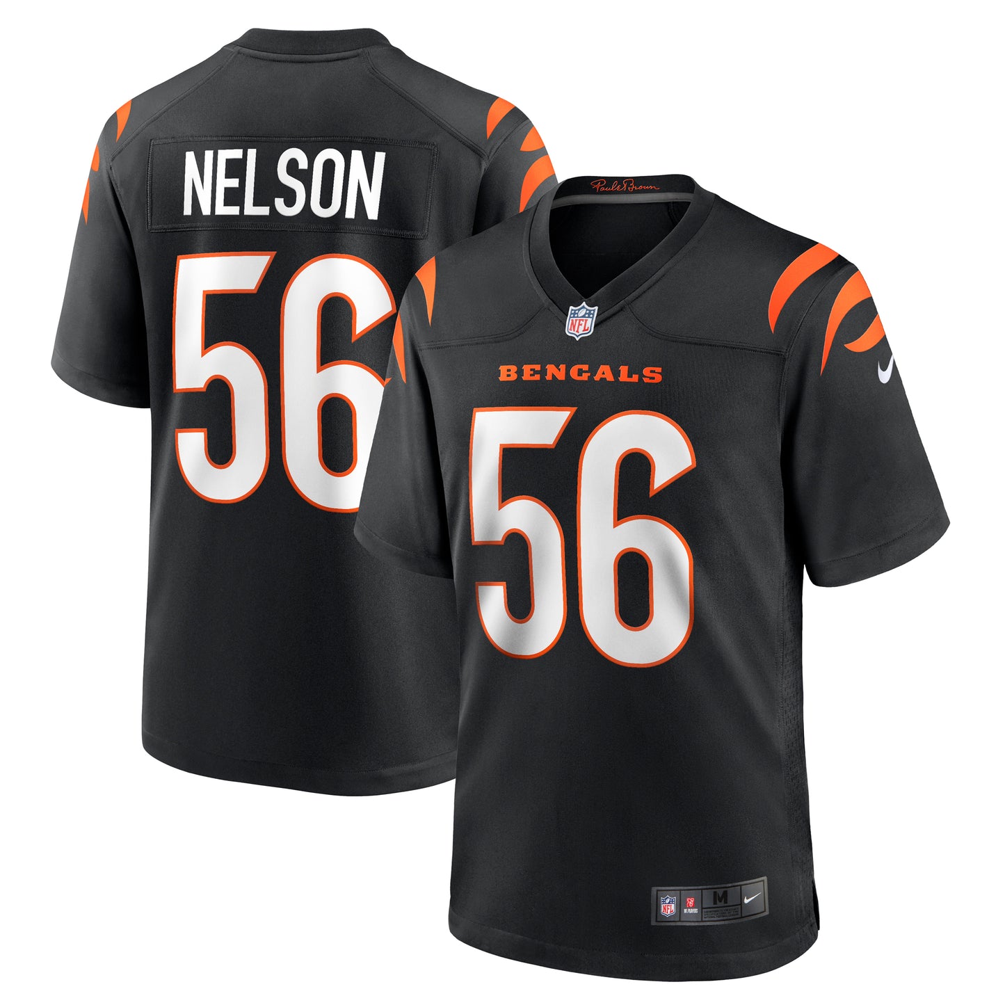 Men's Nike Garrett Nelson  Black Cincinnati Bengals  Game Jersey