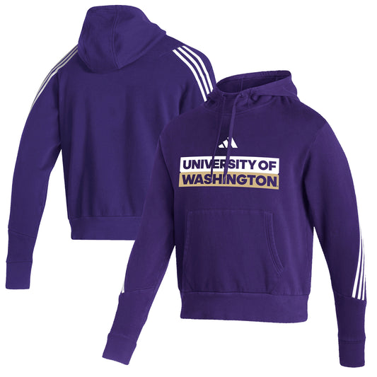 Men's adidas  Purple Washington Huskies Fashion Pullover Hoodie