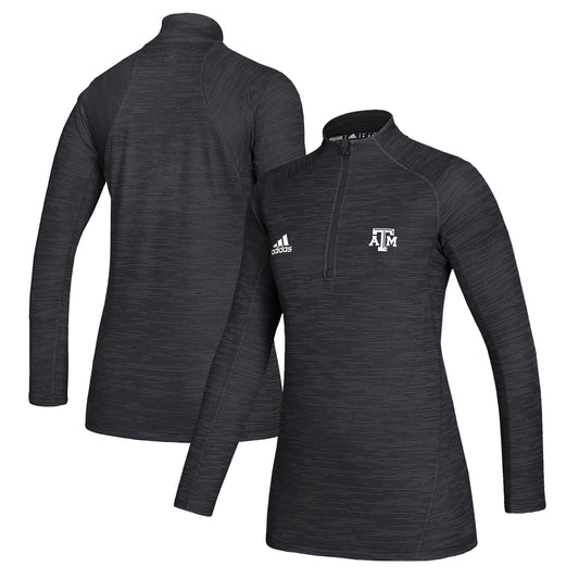 Women's adidas  Black Texas A&M Aggies Game Mode Performance Quarter-Zip Pullover Top