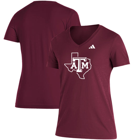 Women's adidas  Maroon Texas A&M Aggies Blend V-Neck T-Shirt