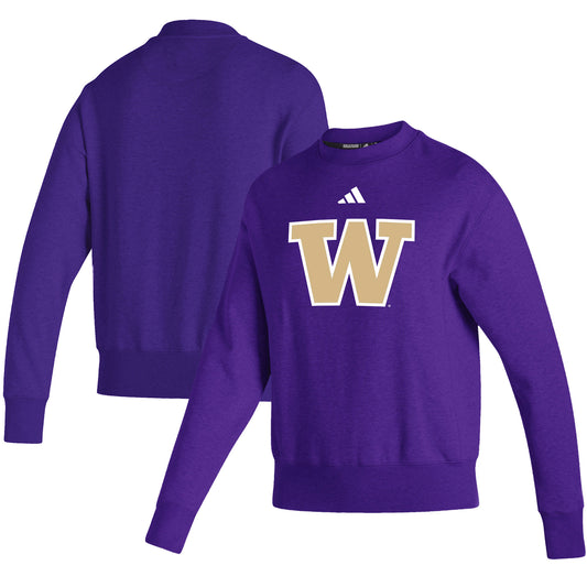 Women's adidas  Purple Washington Huskies Premium Retro Pullover Sweatshirt