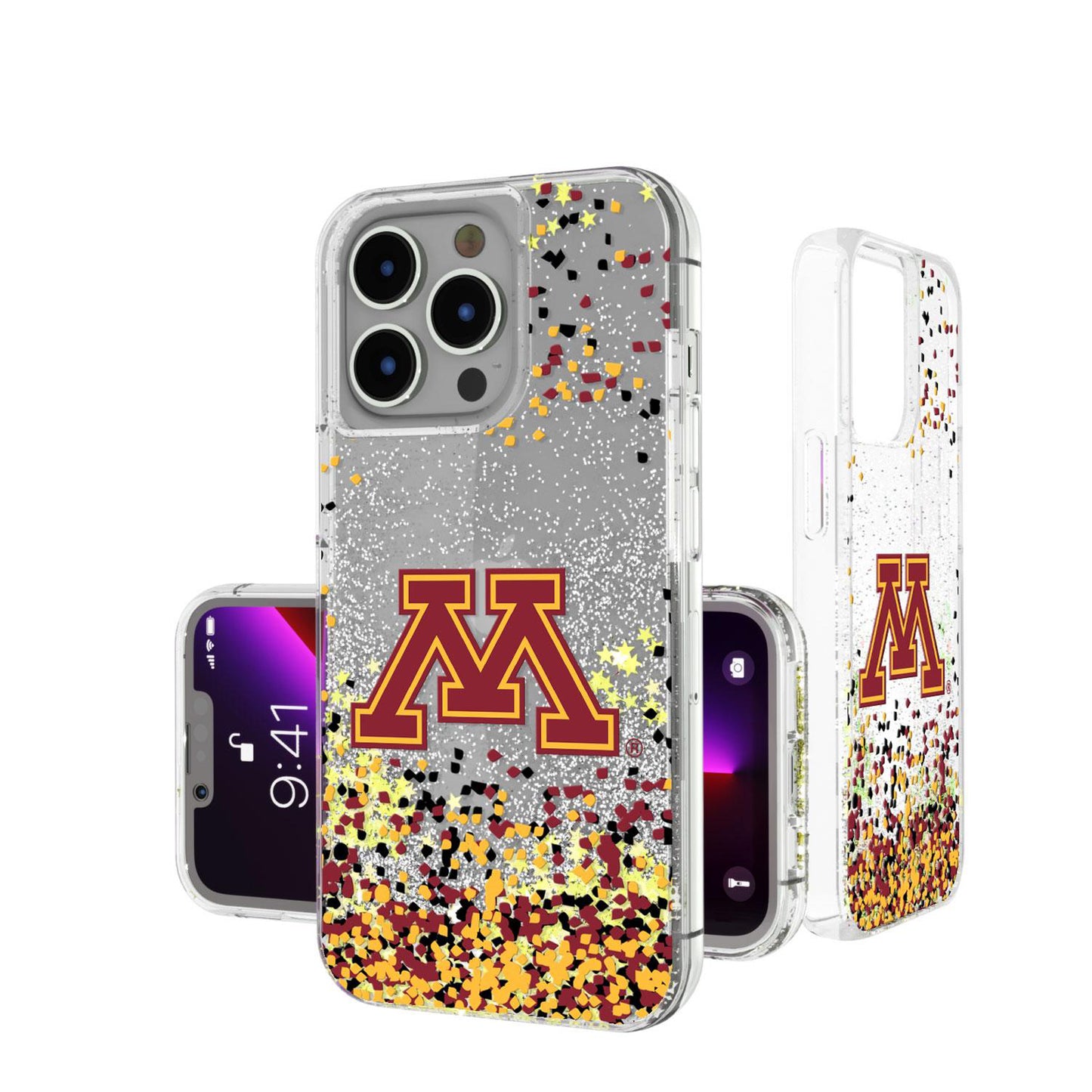 Keyscaper  Minnesota Golden Gophers iPhone Glitter Case with Confetti Design