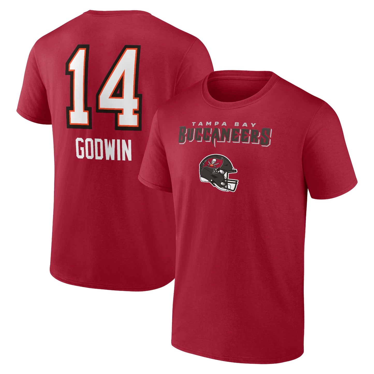 Men's Chris Godwin Red Tampa Bay Buccaneers Team Wordmark Player Name & Number T-Shirt