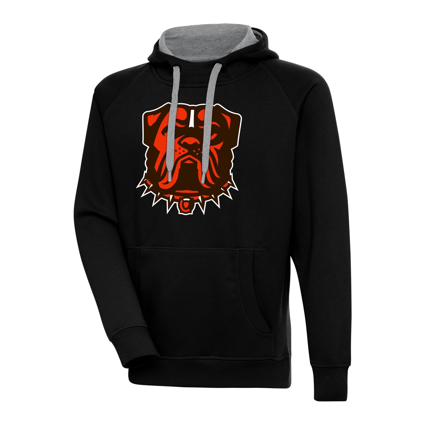 Men's Antigua Black Cleveland Browns Victory Pullover Hoodie