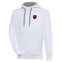 Men's Antigua White Cleveland Browns Victory Pullover Hoodie