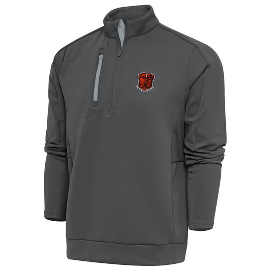 Men's Antigua Pewter Cleveland Browns Generation Quarter-Zip Pullover Top