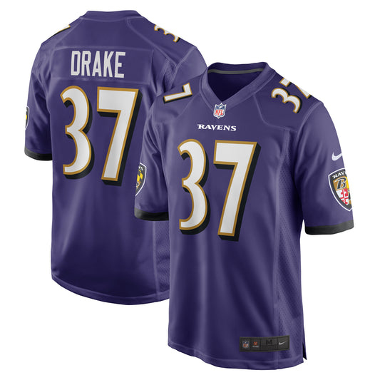 Men's Nike Kenyan Drake  Purple Baltimore Ravens  Game Jersey