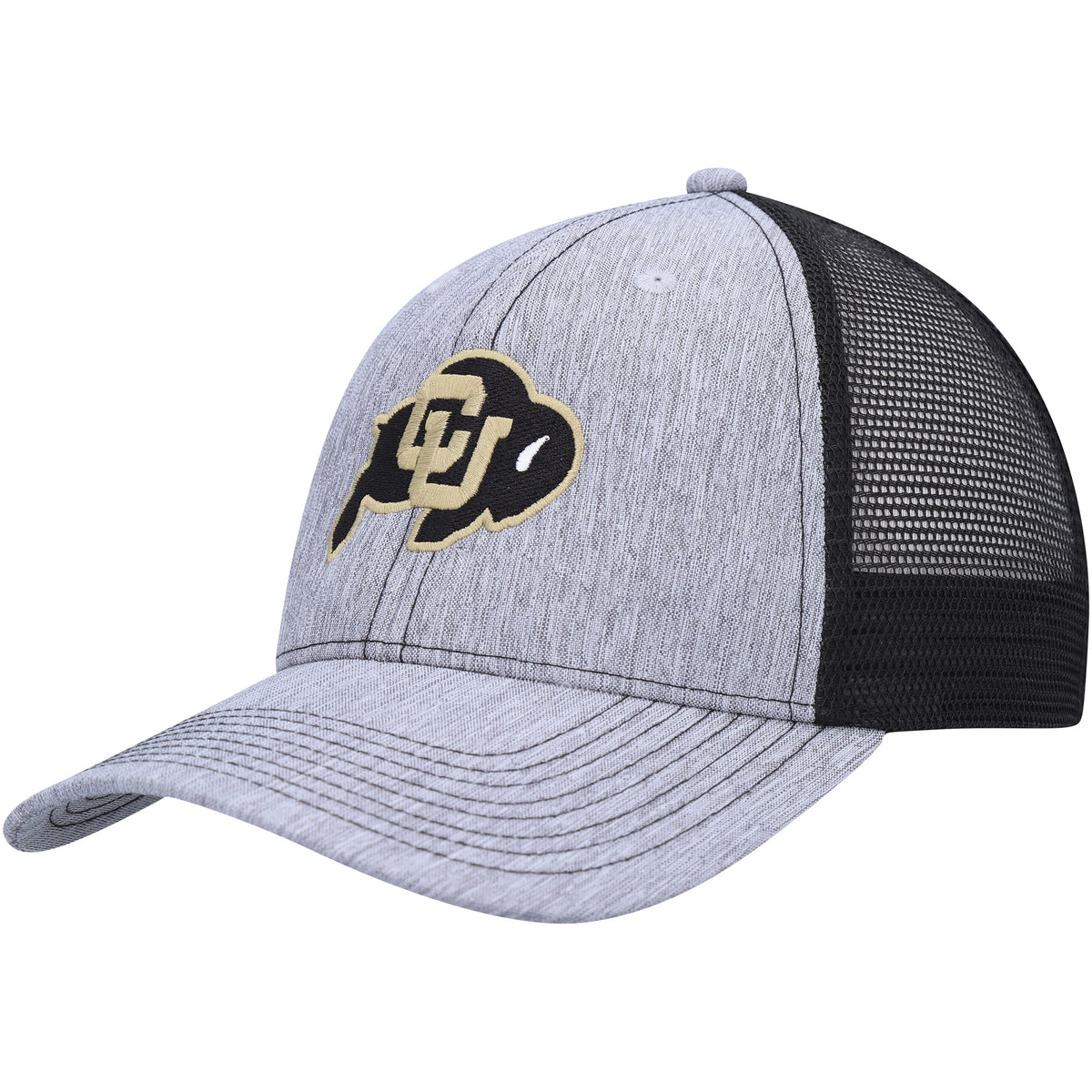 Men's Ahead Charcoal/Black Colorado Buffaloes Brant Trucker Adjustable Hat