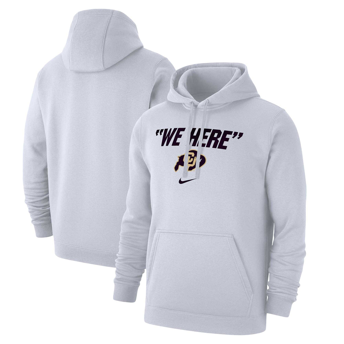 Men's Nike White Colorado Buffaloes We Here Club Fleece Pullover Hoodie