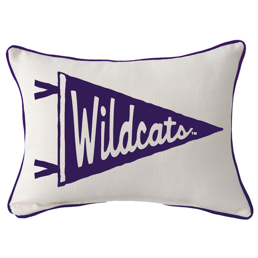Kansas State Wildcats Pennant Rectangular Piped Pillow