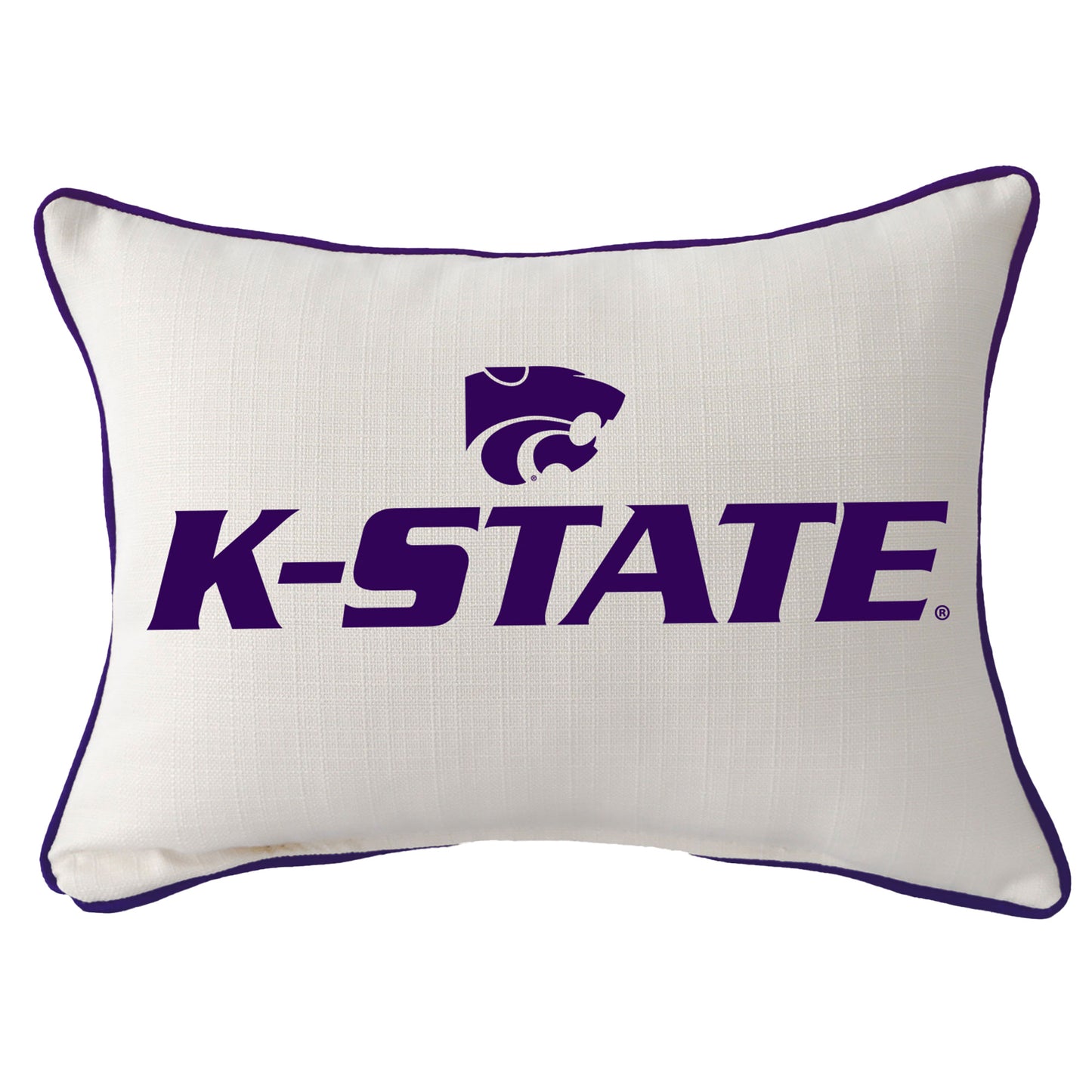 Kansas State Wildcats Logo Rectangular Piped Pillow