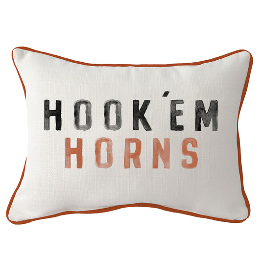 Texas Longhorns Poster Rectangular Piped Pillow