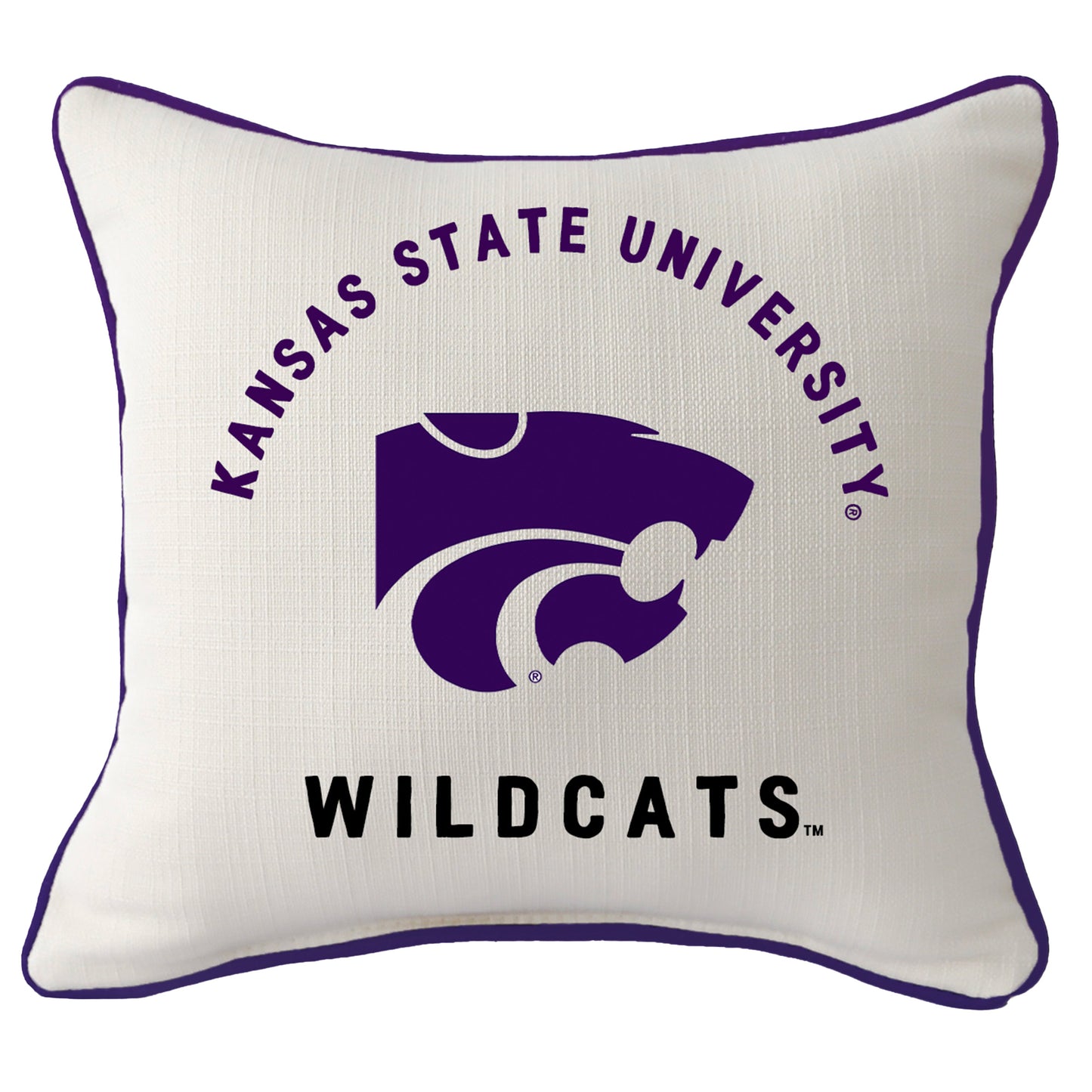 Kansas State Wildcats Arched Square Piped Pillow