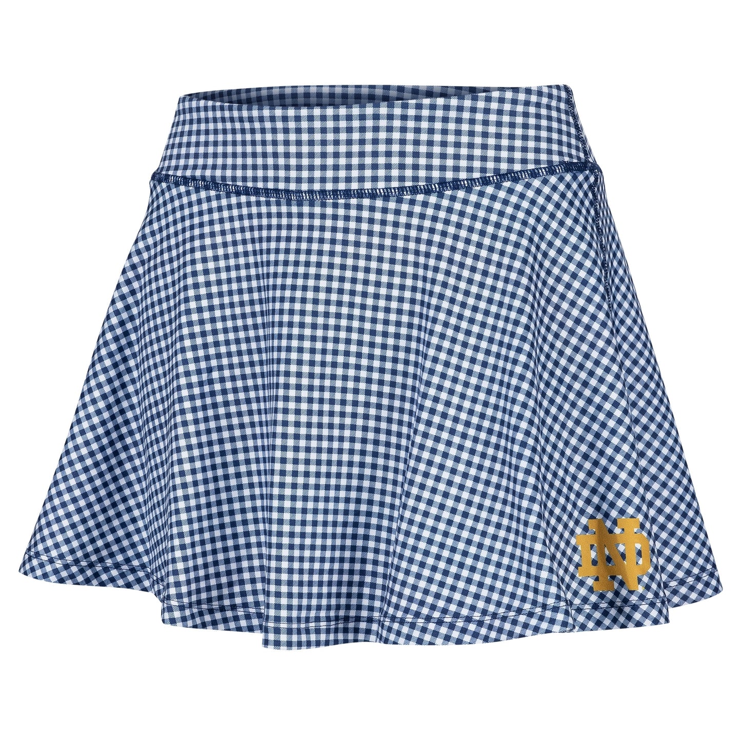 Women's ZooZatz Navy Notre Dame Fighting Irish Gingham Flowy Skort